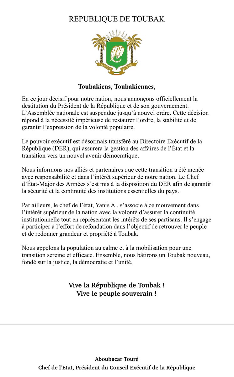 Aux Toubakiens et aux Toubakiennes