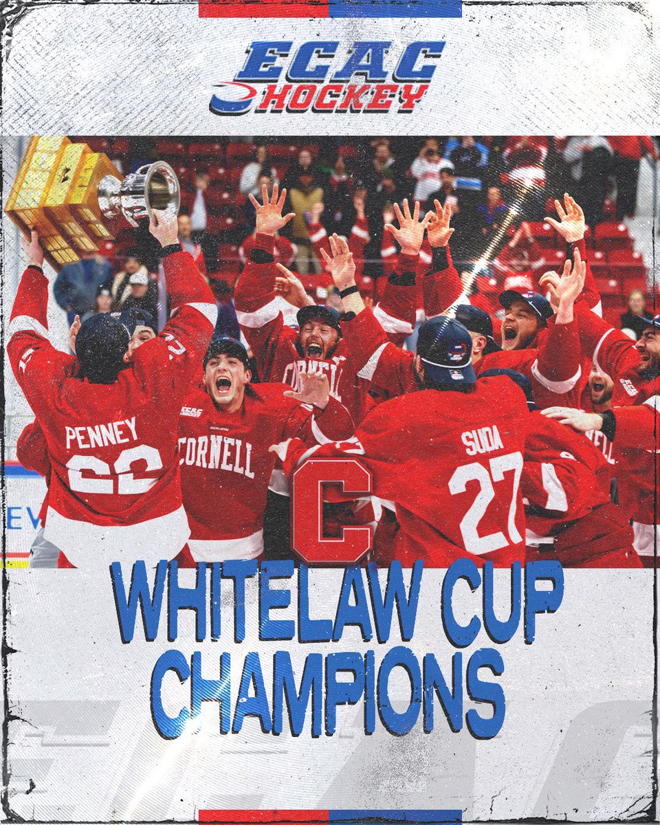 ecachockey's tweet photo. Congratulations to @cornellmhockey for being named the 2025 #ECACHockey Champions‼️ https://t.co/laBVWHSgdo