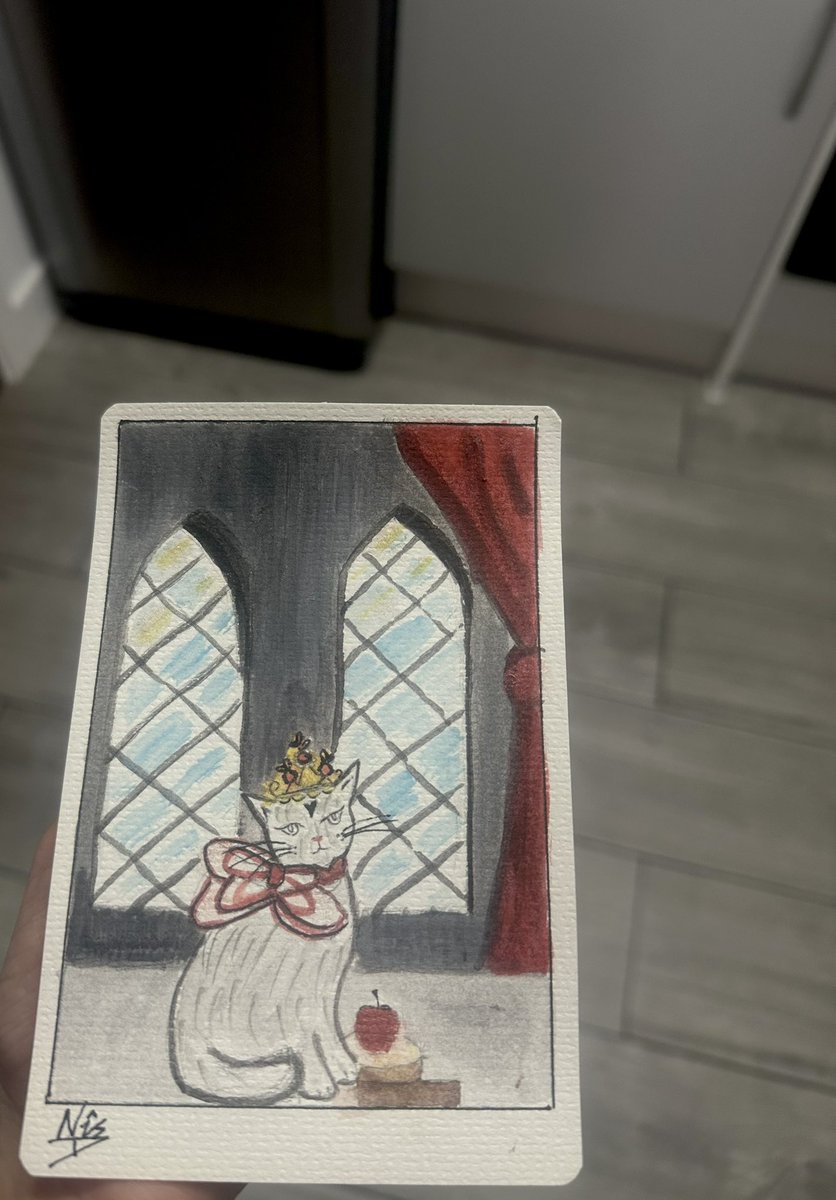 thecatdirect's tweet photo. 🐈‍⬛🍎
Handmade original acrylic painting, 10x15cm on card 

#cat #cats #snowwhite #acrylic #painting #art https://t.co/lwvDntyOzN