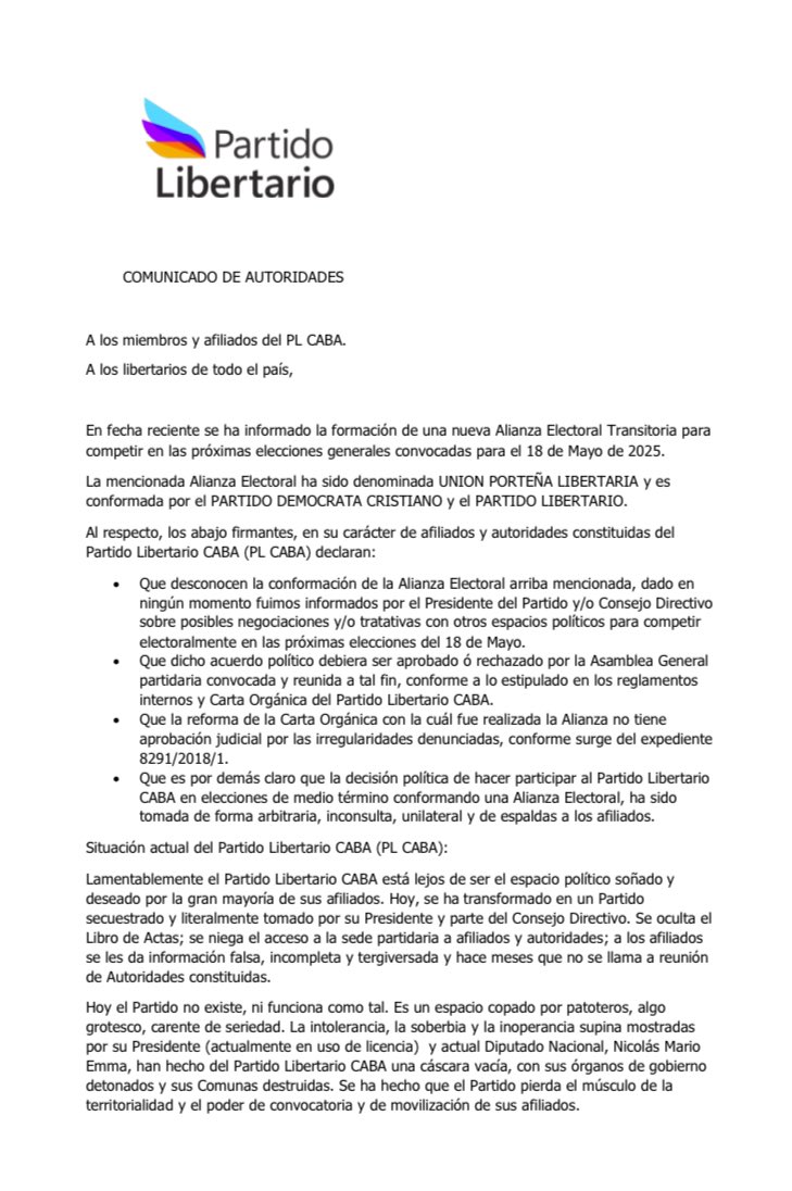 libecartoon's tweet photo. @MerloPl53705 @blancolucianoo @VLibertarias @diegodecascos @JMilei @GuilleAguirrePL @PLBbca @PLBROWN_ @Plcapsarmiento1 @PlMardel @agustinromm Hagan circular esto, asi como el Partido Libertario Bs. As. tiene al nefasto de Gazzotti, el Partido Libertario CABA tiene a Emma y sus secuaces.
¿Y hablan de ficha limpia?🙏🏼 el partido estaría muy limpio sin ellos que no pueden dar explicaciones a la justicia https://t.co/SIu9cSPVLa