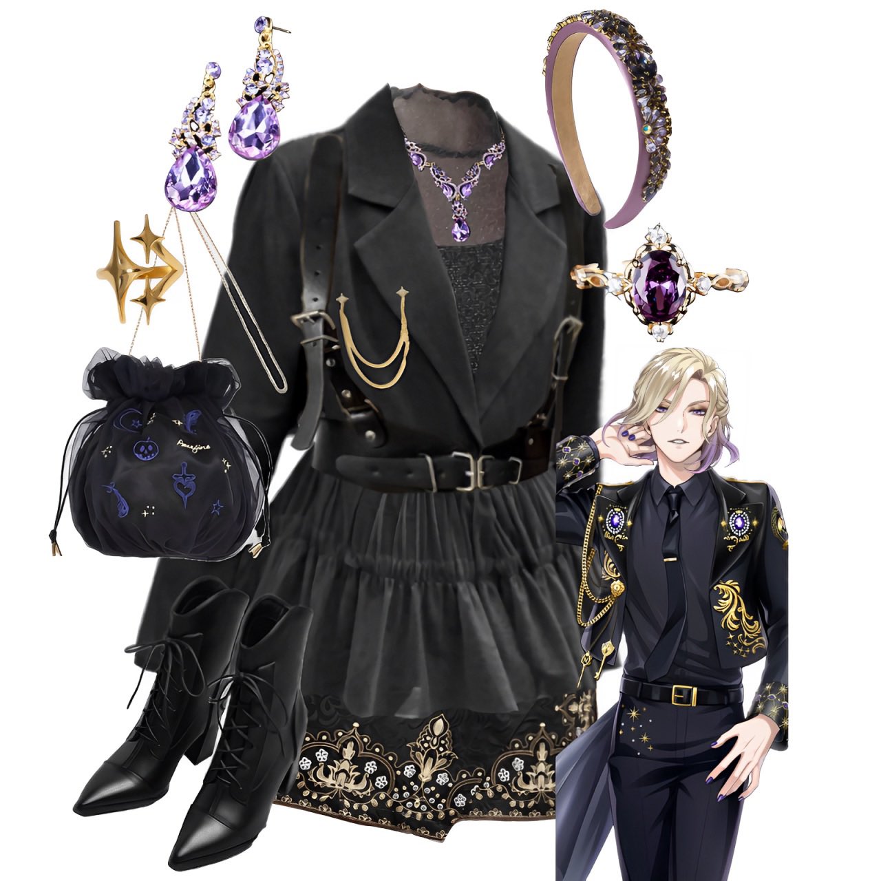 ツイステ ブレイジングジュエル コスプレ衣装ウィッグ付 ツイステ