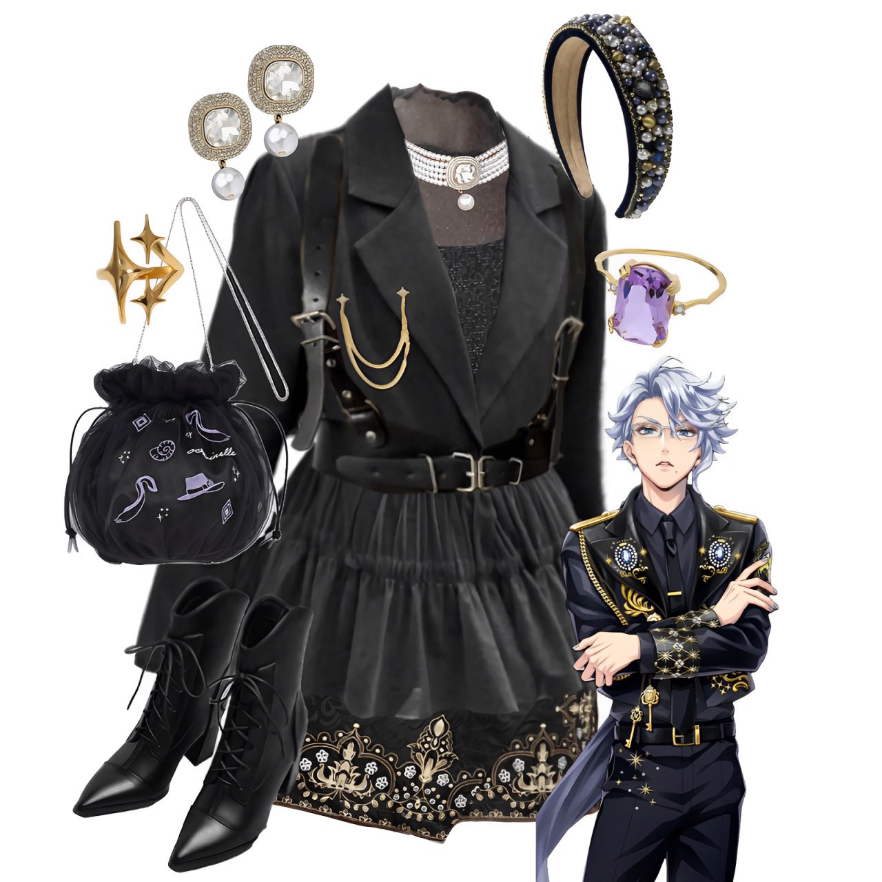 ツイステ 5周年 ブレイジングジュエル オクタヴィネル寮 コスプレ M