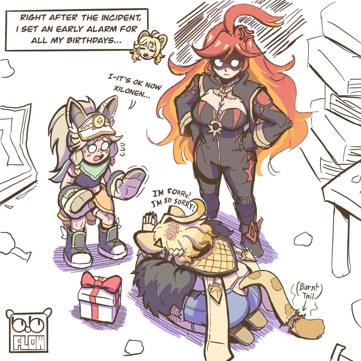 Xilonen’s birthday incident (2/2). #GenshinImpact #Xilonen #Mavuika #kachina