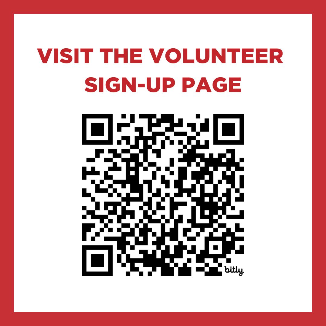 Calling all volunteers! We are looking for individuals to help us with our Annual Spring BBQ.  If you are interested, use the QR code to visit the volunteer signup page.
