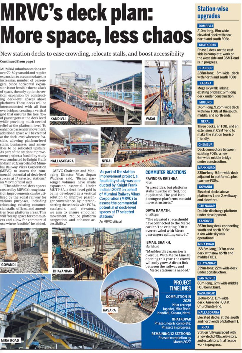 MrvcLtd's tweet photo. Mumbai’s 17 suburban stations are getting a major upgrade! under #MUTP 3A 🚆✨ to ease congestion, improve commuter convenience, and enhance accessibility. More space, better amenities, seamless movement! #MumbaiLocal #RailwayUpgrades https://t.co/CbKznwd3I9