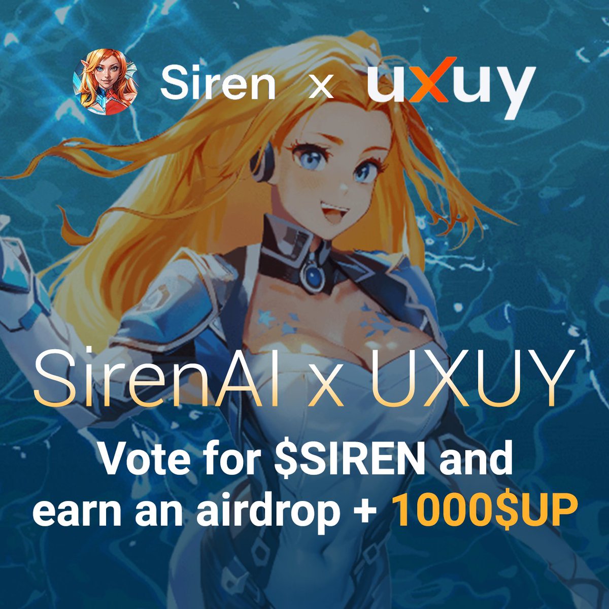 1/ SirenAI x <a href="/uxuycom/">UXUY｜Invest the World with AI+Stablecoin</a> Vote &amp; Earn
1. vote: binance.com/en/square/post…
2. Drop voting screenshot to tg t.me/sirenbsc &amp; qrt with it, tag <a href="/genius_sirenBSC/">siren</a> and <a href="/uxuycom/">UXUY｜Invest the World with AI+Stablecoin</a>
 
3. Fill out the form: docs.google.com/forms/d/e/1FAI… 

fcfs: 1500 winners share $4500 in SIREN&amp;1,000 $UP points.