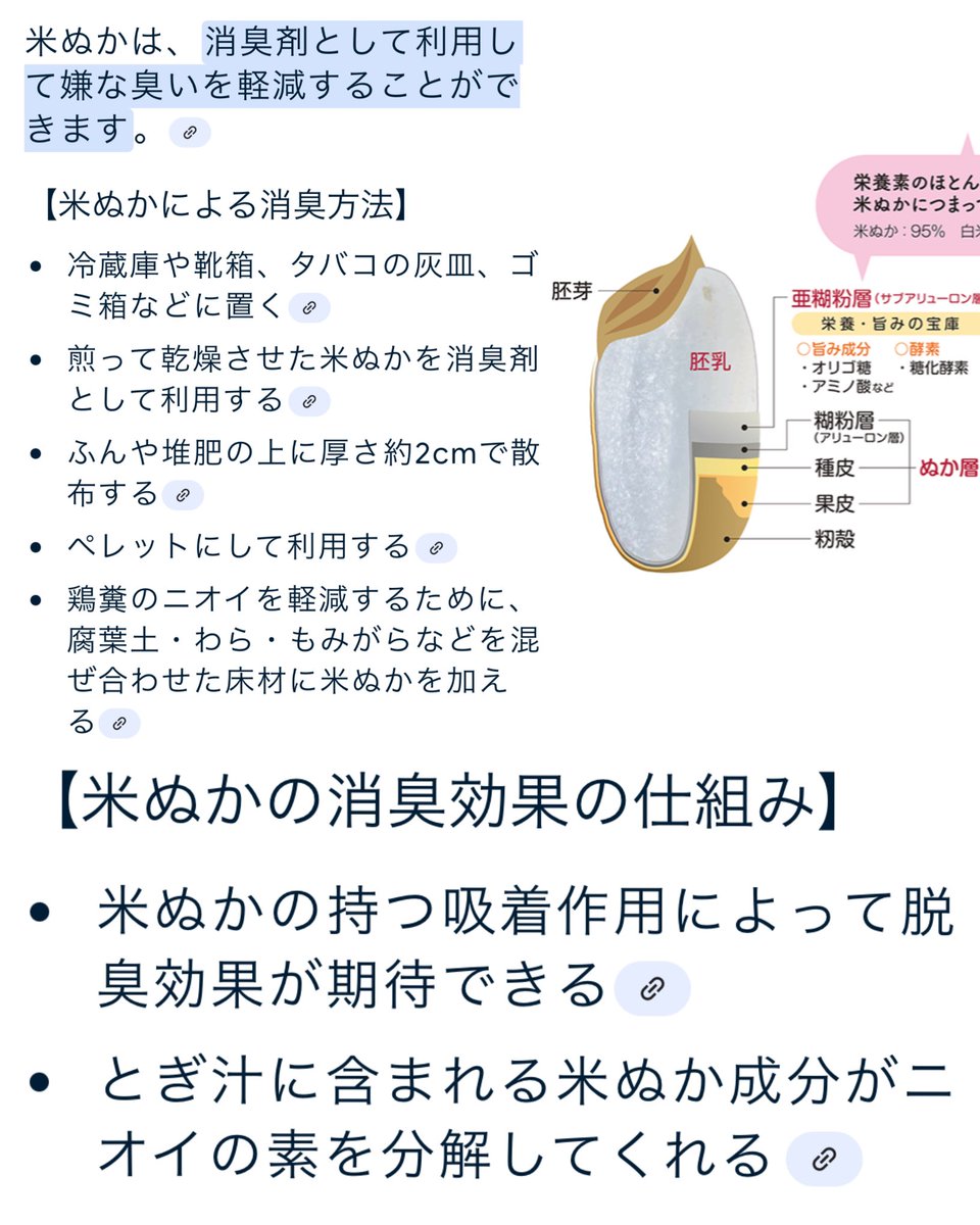 sujja_Meeee's tweet photo. 🔶 #米ぬか で中古本の #移香 取り実験

①米ぬか炒る
②ﾀﾞﾝﾎﾞｰﾙ箱に米ぬか入れる
③その上に移香した中古本置く
④全体をﾋﾞﾆｰﾙ袋で包んで密閉し
1週間ほど放置

→ニオイかなり取れてる！！✨✨
時間かけたらもっと取れそう🌾✨ https://t.co/AKixD7GVBU