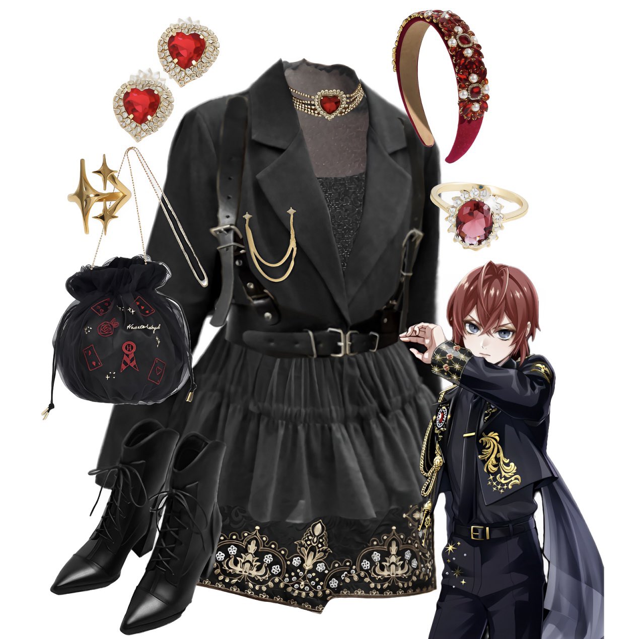 ツイステ　ブレイジングジュエル衣装　ハーツラビュル Amazon.co.jp: [wtshop] ツイステ 5周年記念 ブレイジング