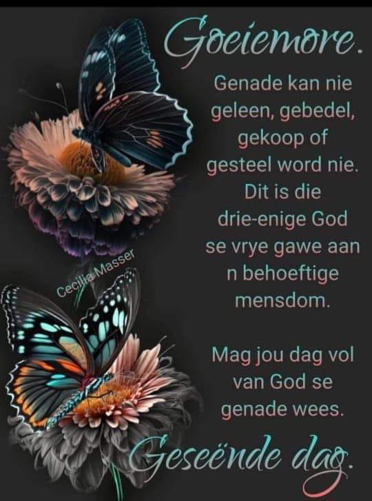 Môre sê. Geseënde en rustige dag vir julle.