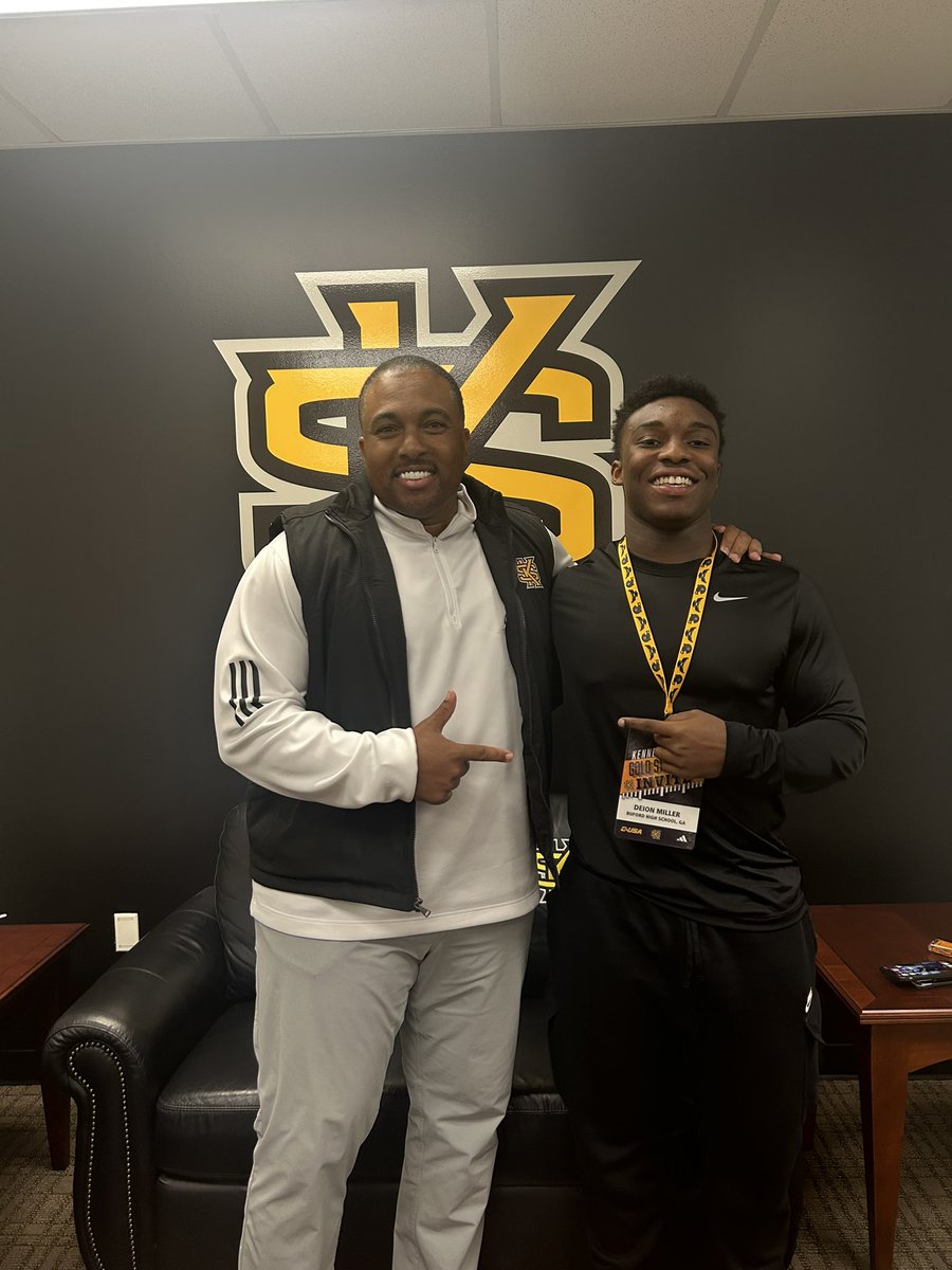 Deion Miller (@_deionmiller_) on Twitter photo Shout out to <a href="/kennesawstfb/">Kennesaw State Football</a> for the hospitality! I really enjoyed my visit and hope to be back soon! <a href="/CoachParuta/">Coach 🅿️</a> <a href="/CoachMack_KSU/">CoachMack_KSU</a> <a href="/caylahodel/">Cayla Hodel</a> <a href="/PeterChungFB/">Peter Chung</a> <a href="/Coach_Davis22/">Coach Davis</a> <a href="/CoachApp35/">Bryant Appling</a> <a href="/RecruitGeorgia/">Recruit Georgia</a> <a href="/Rivals/">Rivals</a> <a href="/On3Recruits/">On3 Recruits</a> <a href="/247recruiting/">247Sports Recruiting</a> <a href="/adamgorney/">Adam Gorney</a> <a href="/TheUCReport/">Billy Tucker</a> Shout out to <a href="/kennesawstfb/">Kennesaw State Football</a> for the hospitality! I really enjoyed my visit and hope to be back soon! <a href="/CoachParuta/">Coach 🅿️</a> <a href="/CoachMack_KSU/">CoachMack_KSU</a> <a href="/caylahodel/">Cayla Hodel</a> <a href="/PeterChungFB/">Peter Chung</a> <a href="/Coach_Davis22/">Coach Davis</a> <a href="/CoachApp35/">Bryant Appling</a> <a href="/RecruitGeorgia/">Recruit Georgia</a> <a href="/Rivals/">Rivals</a> <a href="/On3Recruits/">On3 Recruits</a> <a href="/247recruiting/">247Sports Recruiting</a> <a href="/adamgorney/">Adam Gorney</a> <a href="/TheUCReport/">Billy Tucker</a>