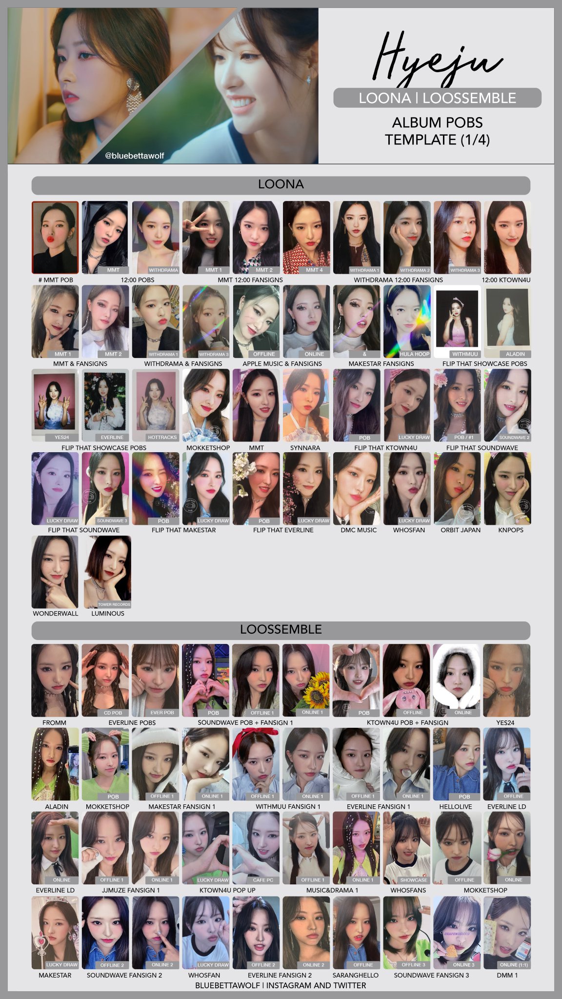 loossemble LOONA BLIP MARKET ポラ風　トレカ　ヘジュ LOONA BLIP MARKET 特典 ポラ風 トレカ ヘジュ K-POP・アジア