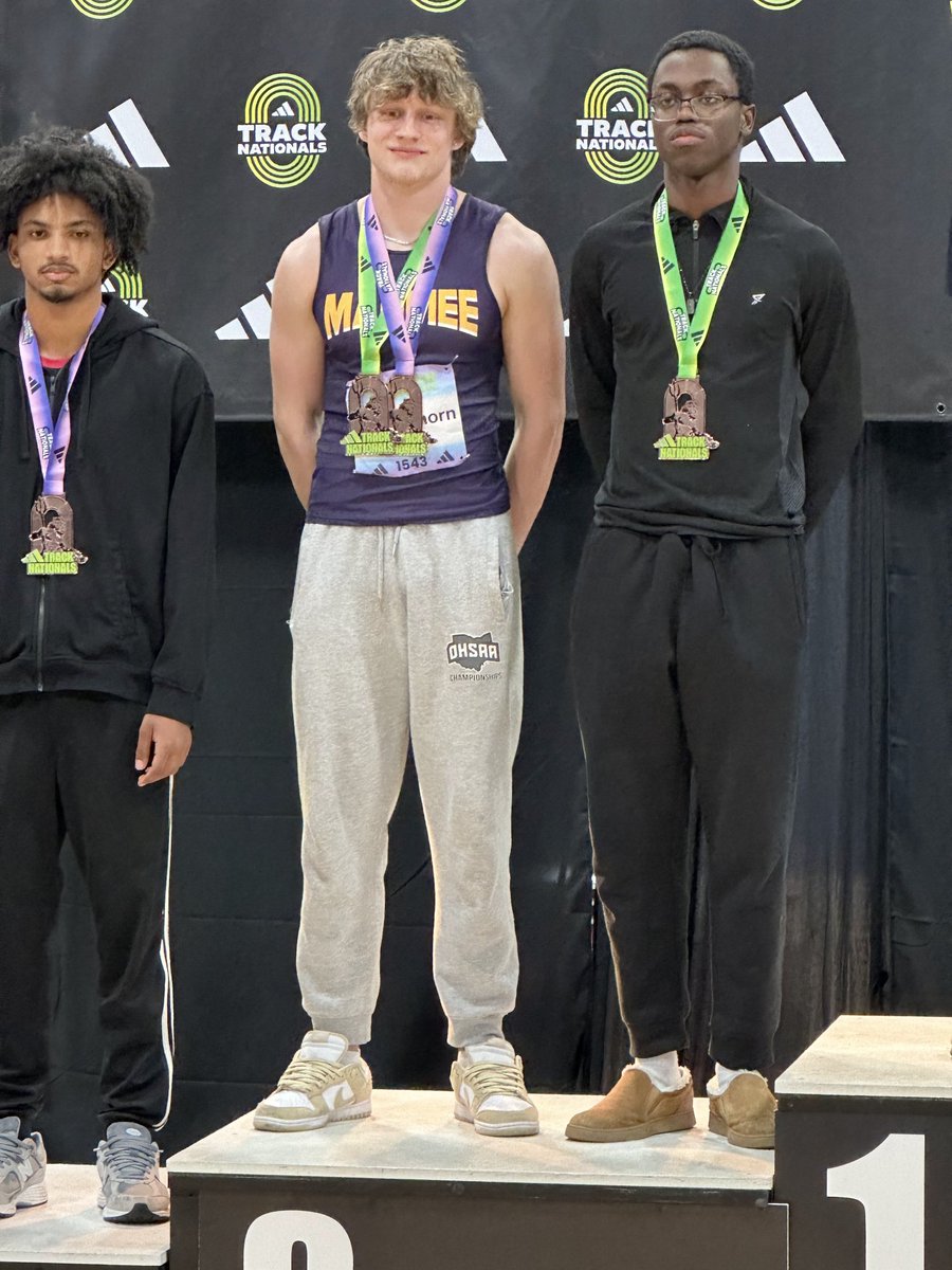 Maumee Track & Field (@maumeetrack) on Twitter photo Back on the podium on Day 2 of the Adidas Nationals!
Lucas Polkinghorn finished 3rd in High Jump today by clearing 6'3 1/2"
Best of luck to Lucas tomorrow in his final event, long jump.
<a href="/MaumeePanthers/">Maumee Panthers</a> Back on the podium on Day 2 of the Adidas Nationals!
Lucas Polkinghorn finished 3rd in High Jump today by clearing 6'3 1/2"
Best of luck to Lucas tomorrow in his final event, long jump.
<a href="/MaumeePanthers/">Maumee Panthers</a>