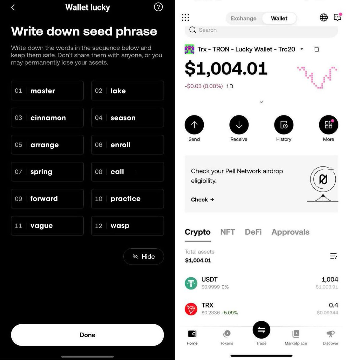SBriggs20988's tweet photo. Help me! Here are the 12 words of my wallet. I don''t know how to send money. Please help me access my wallet and send the money. Thank you so much. The 12 words are: master lake cinnamon season arrange enroll spring call forward practice vague wasp. 
#BTC #ETH #TRC20
👨‍🏭 https://t.co/Q36JdYK7Wt