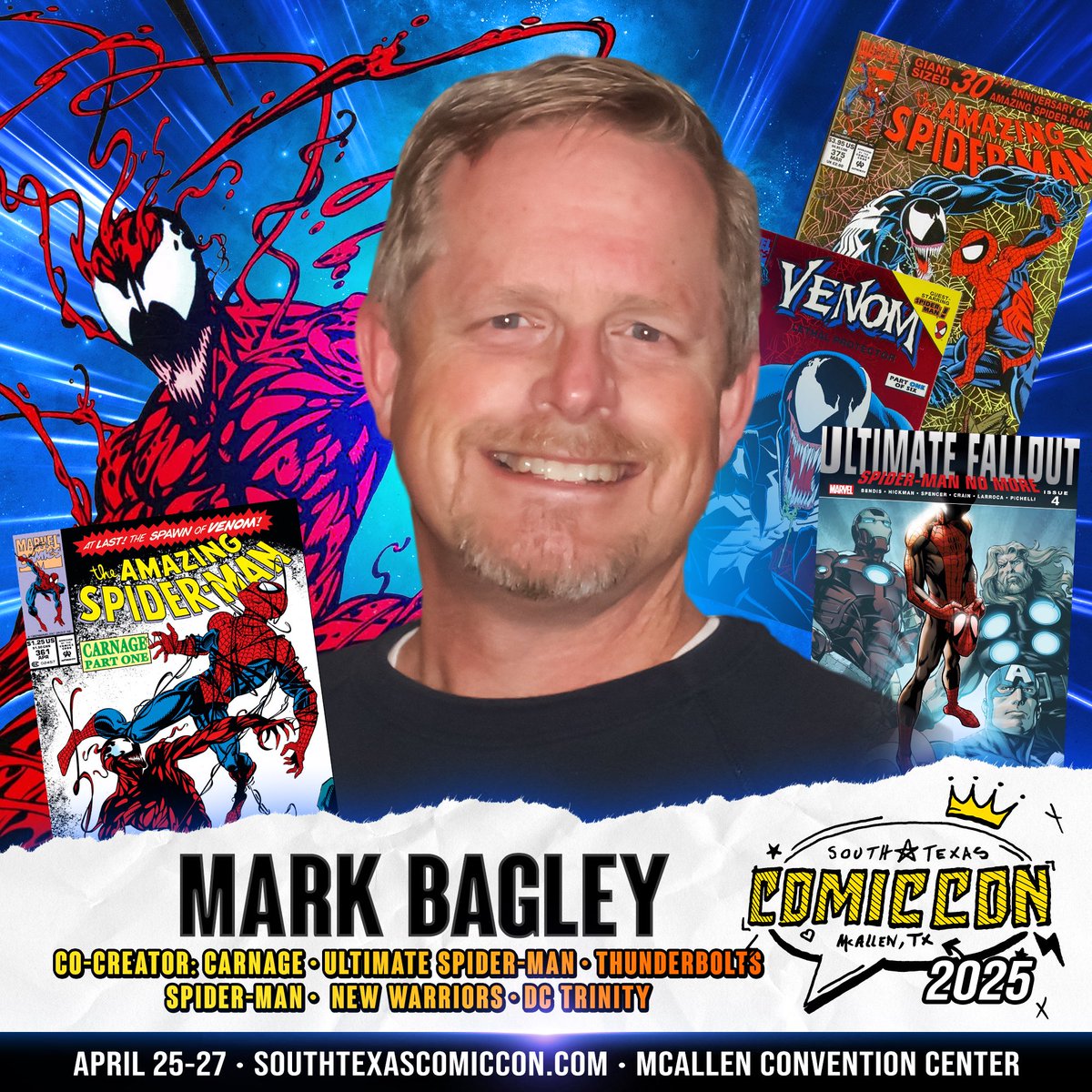 Meet Mark Bagley, co-creator of #carnage, Artist on Venom: Lethal Protector and had a legendary run on Amazing Spiderman &amp; Ultimate Spiderman.