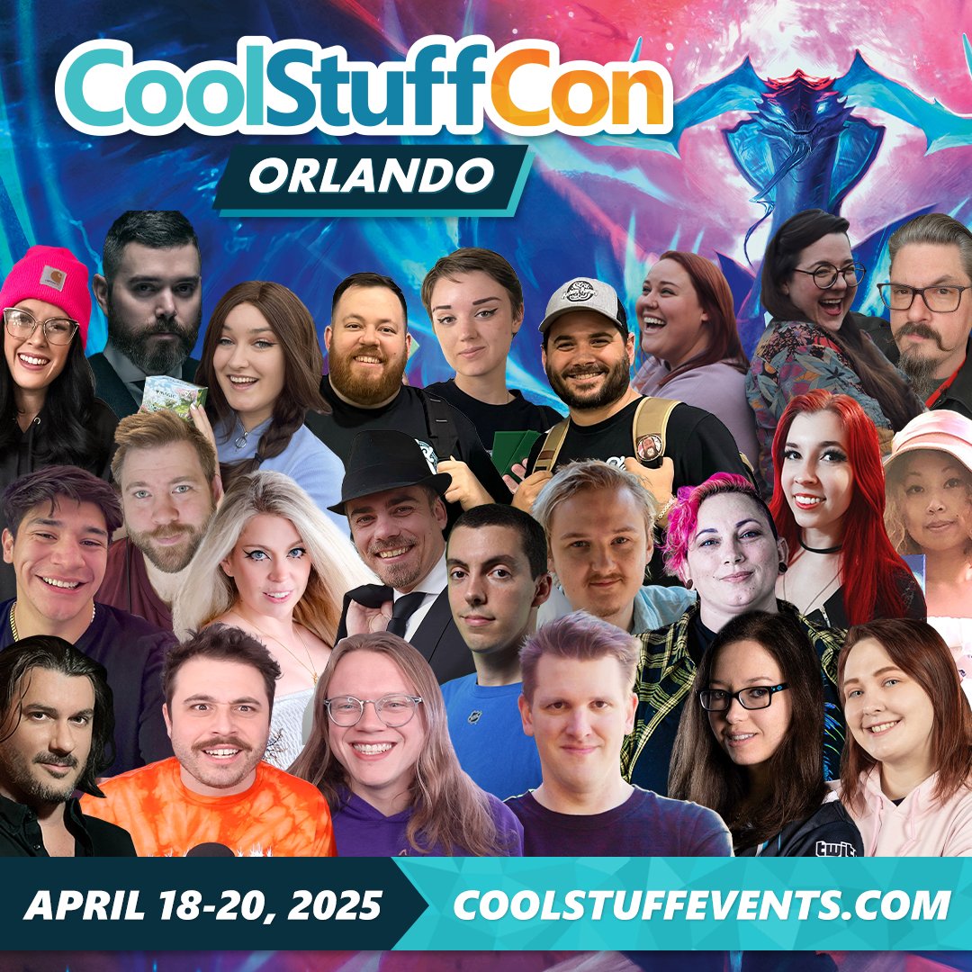Autobots assemble!

I am really proud of the crew we have lined up for #CSCON Orlando.

Are you interested in:
🌟FREE Hall Entry
🌟cEDH 5k
🌟3 RCQs
🌟Meet &amp; Greets 
🌟Commander Clashes 
🌟Charity Drafts 
and much more?  

Check out CoolStuffEvents.com to to join us!🥰