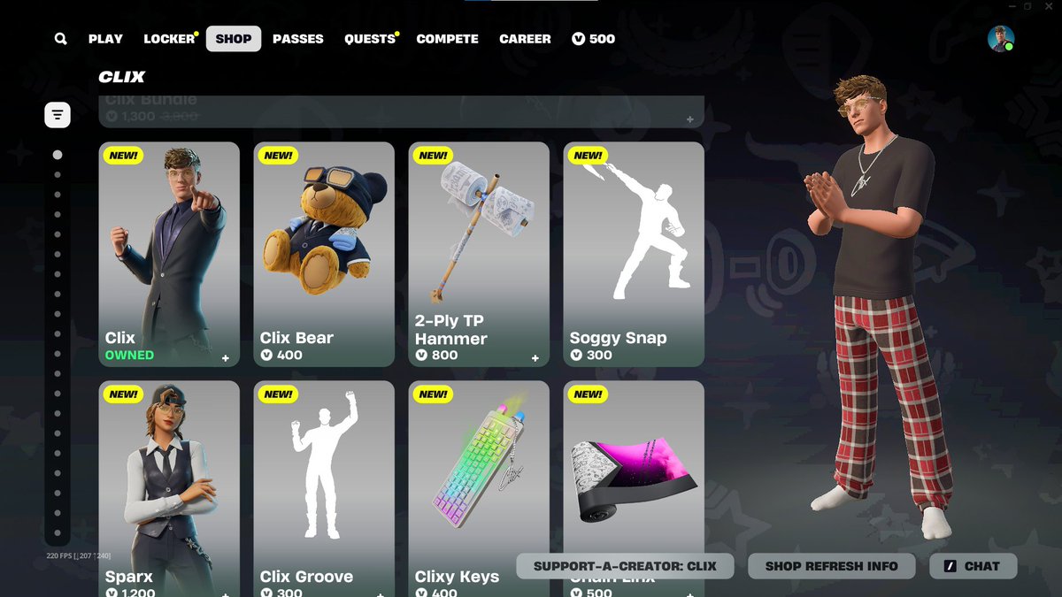 Danny0303Not's tweet photo. @Clix USE CODE CLIX W SKIN BTW https://t.co/KAWxj2tcyh