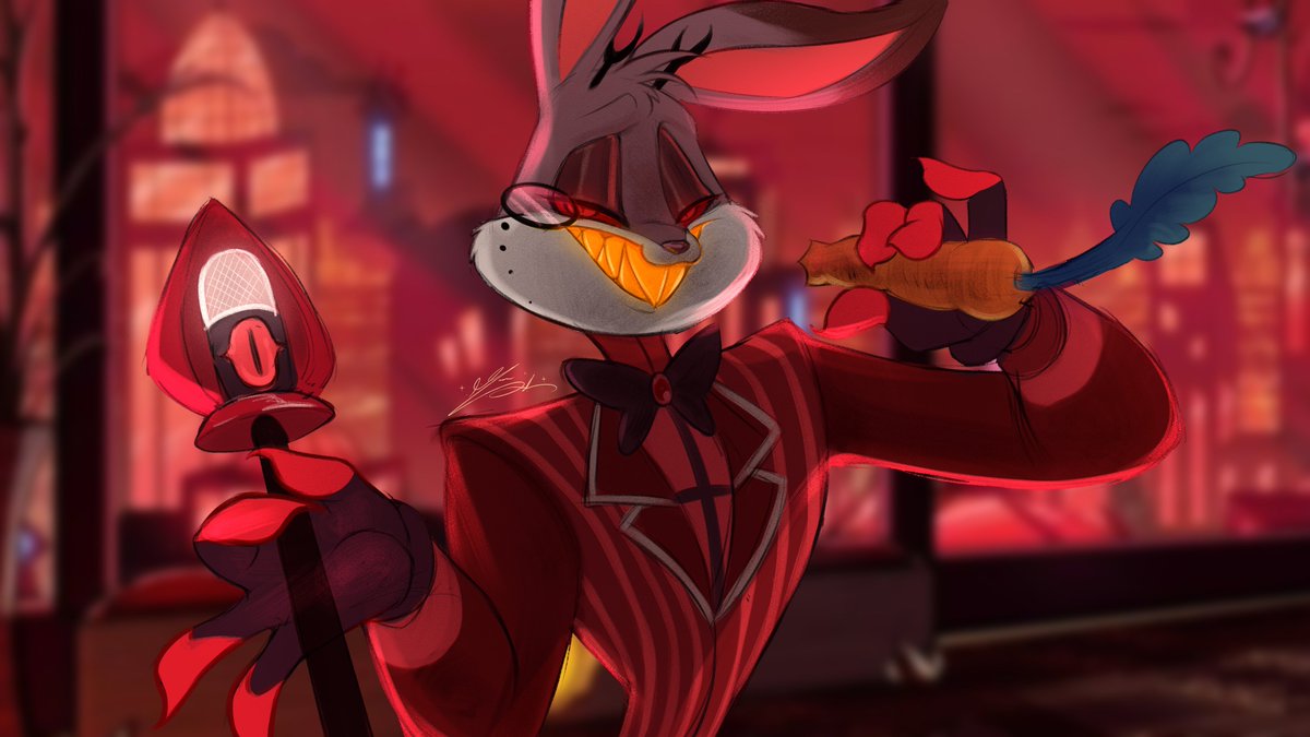 Moondolldreeams's tweet photo. Buggs alastor y  Lucas vox 
fanmade sketch 
#bugsbunny #daffyduck #Alastor #Vox https://t.co/fQ97WkqNTk