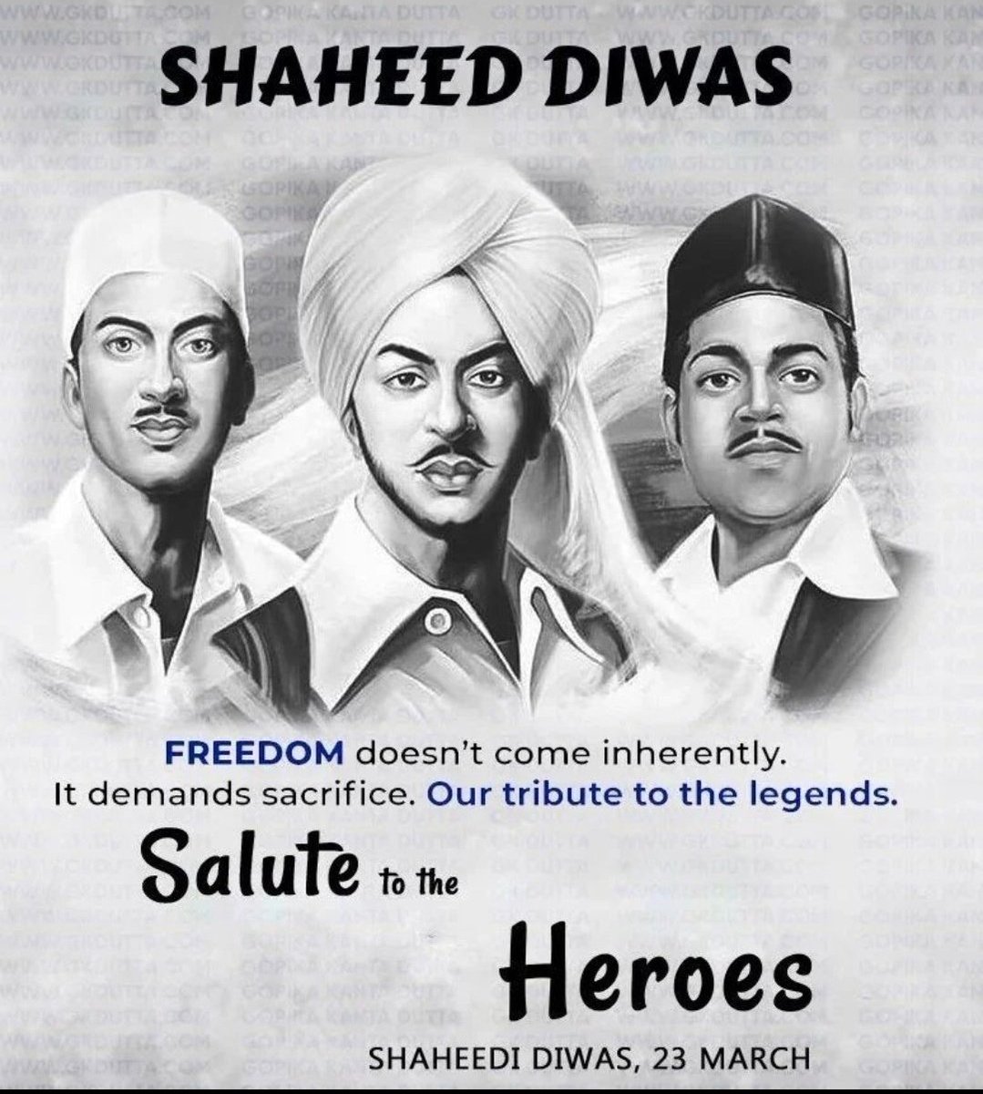 ashishbarod8's tweet photo. शहीद दिवस पर नमन
#BhagatSinghone 
#sukhdev
#rajguru https://t.co/92UFgFGKh6