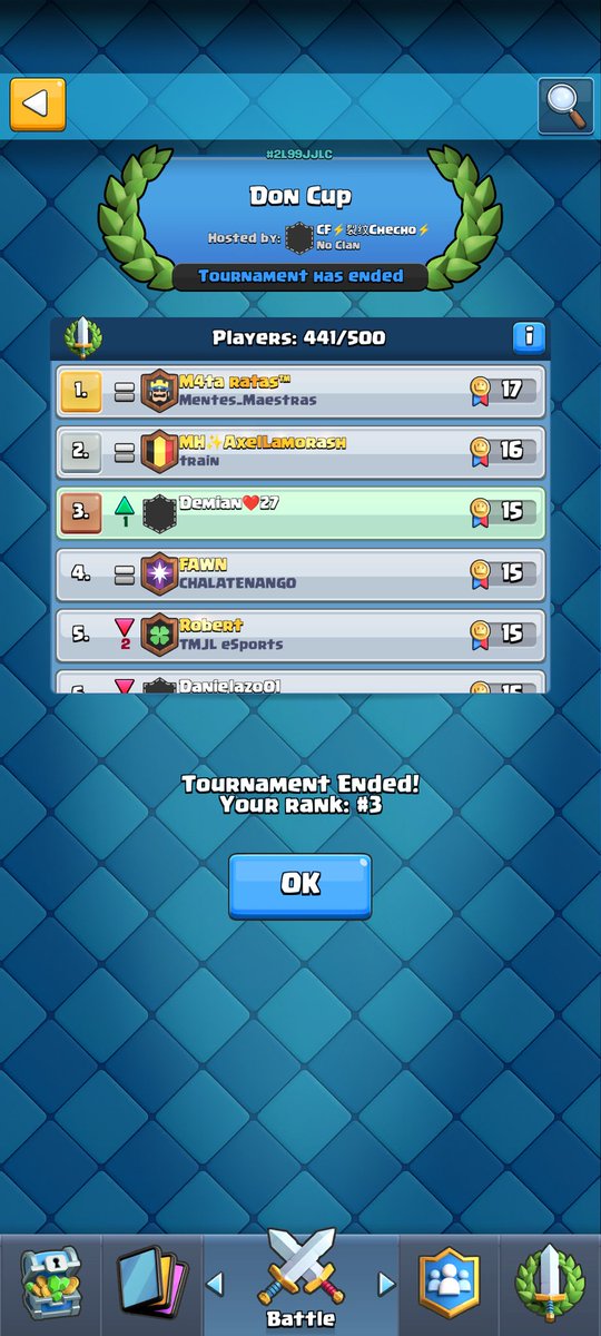 𝓓𝓮𝓶𝓲𝓪𝓷¿? (@_naimed_) on Twitter photo Clasificando a la <a href="/RaccoonLeague/">Raccoon League 🦝</a> en el torneo de <a href="/eldonroyale/">STMN El Don Royale</a>.
Nos vemos en el presencial ✌🏽
(sin win trade porque luego chilla la perra). Clasificando a la <a href="/RaccoonLeague/">Raccoon League 🦝</a> en el torneo de <a href="/eldonroyale/">STMN El Don Royale</a>.
Nos vemos en el presencial ✌🏽
(sin win trade porque luego chilla la perra).