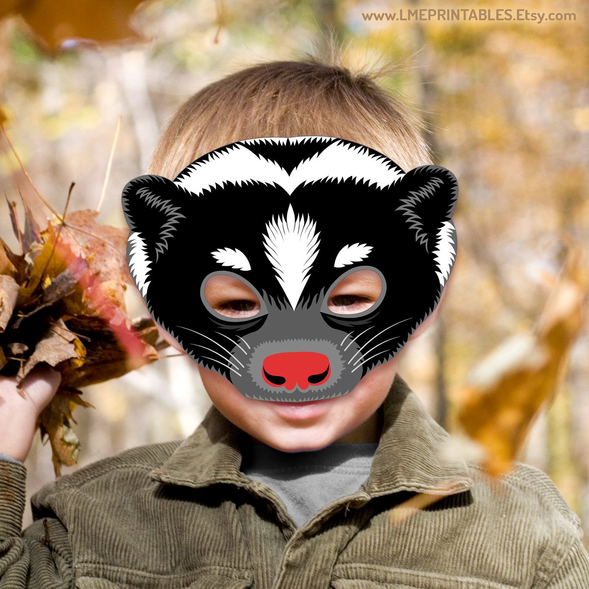 lmeprintables's tweet image. Skunk Mask Printable Carnival Forest Costume Animal Halloween Woodland Stink Badger Polecat Birthday Craft Party Favor Activity Kid Adult etsy.me/4iQTuHL via @Etsy #skunkmask #skunkcostume #partygames #woodlandpartymasks #forestanimalmasks #masksforkids #diypapermasks