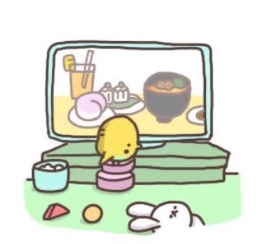 グルメ番組に夢中 