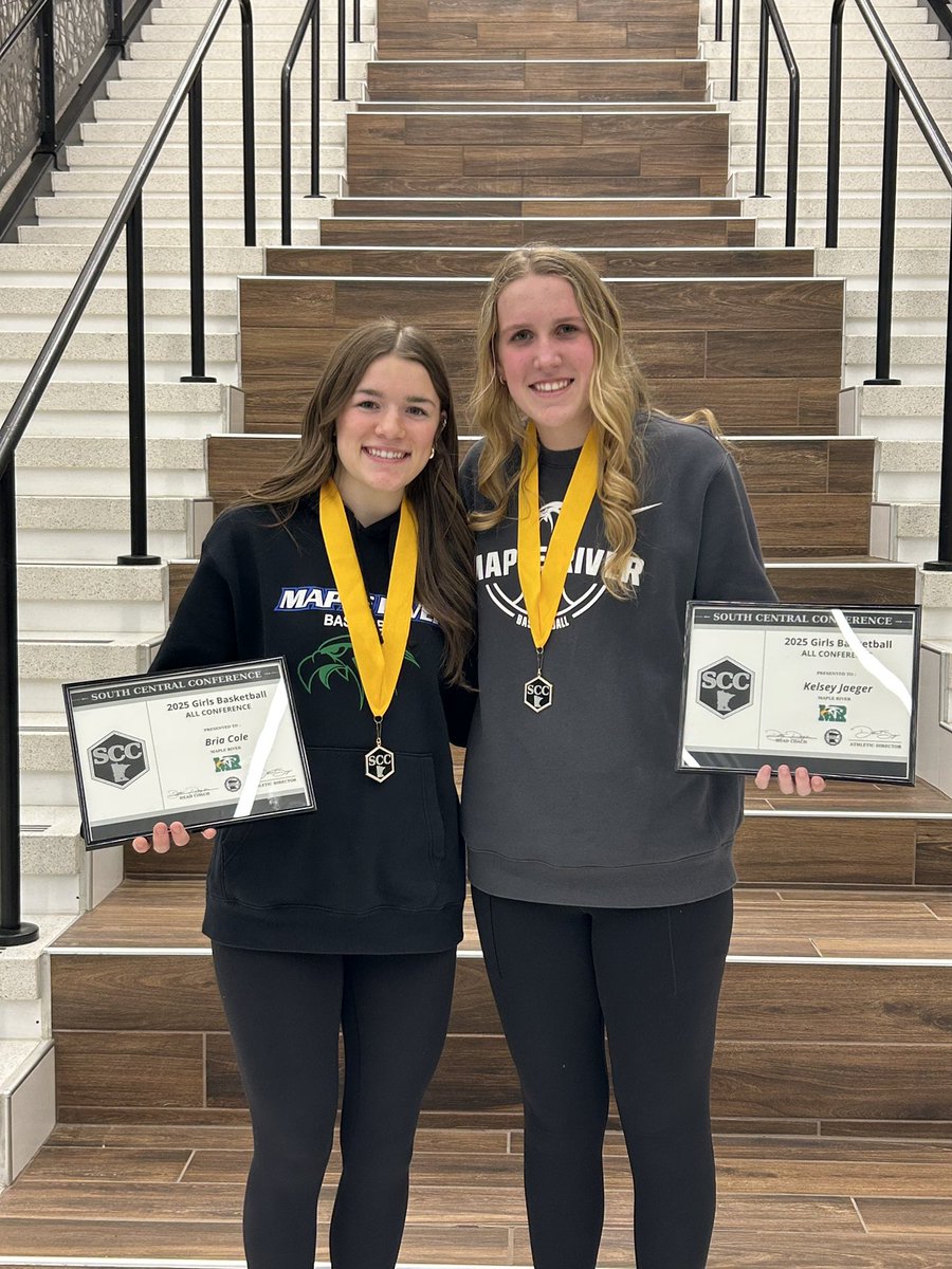 Congratulations to Bria Cole and Kelsey Jaeger on their South Central All Conference honors 💚💙
