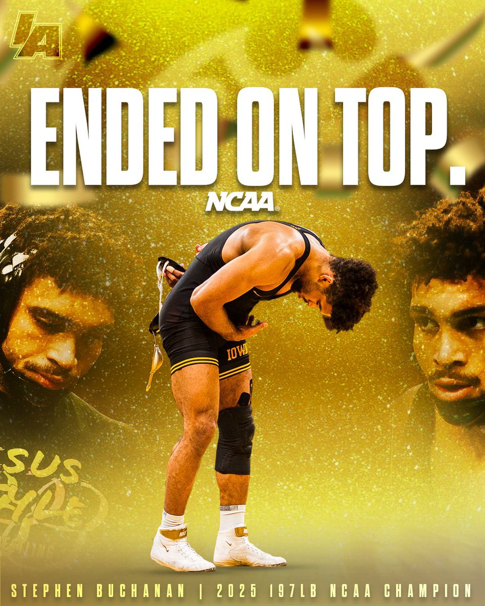 IAwrestle's tweet photo. Finished his story.

Stephen Buchanan is your 2025 197lb NATIONAL CHAMPION 🏆

#IAwrestle https://t.co/OLCKat2f7H