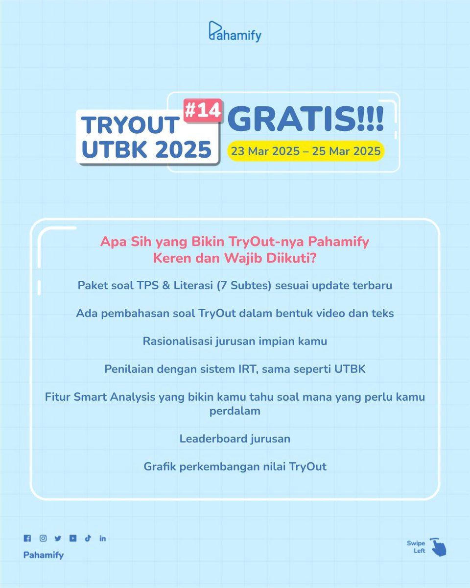Pahamify | TO + Live Class UTBK & Ujian Mandiri tweet media