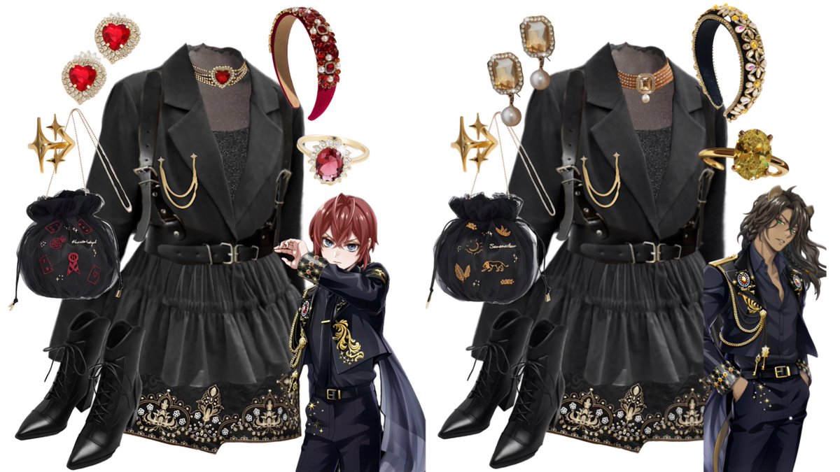 ブレイジングジュエル概念コーデ💎 オンボロ寮含め全寮！ ツイステ