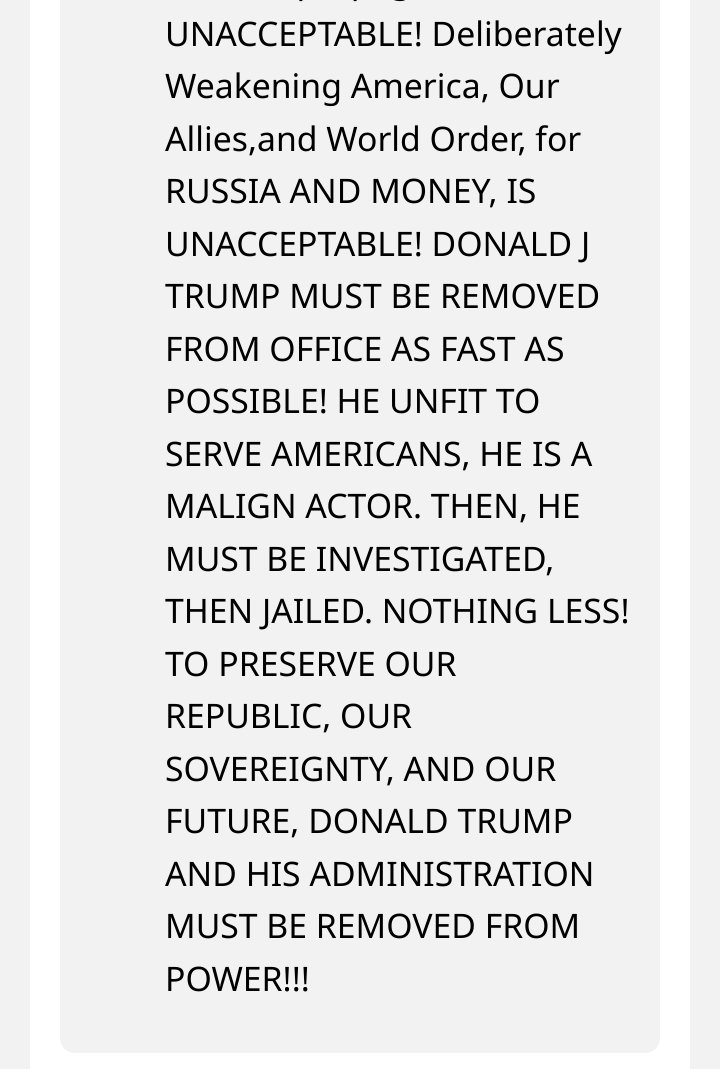 stacyleeme1994's tweet photo. Sign the petition for a referendum to #RemoveDonaldTrump from the office of the Presidency. 10,000 signatures and counting. Forget your "party", serve the best interest of your Republic. We are in a #ConstitutionalCrisis, Zero Oversight by Congress! ✍️🇺🇸
https://t.co/tYRsZoznug https://t.co/ro6Pj61OUo