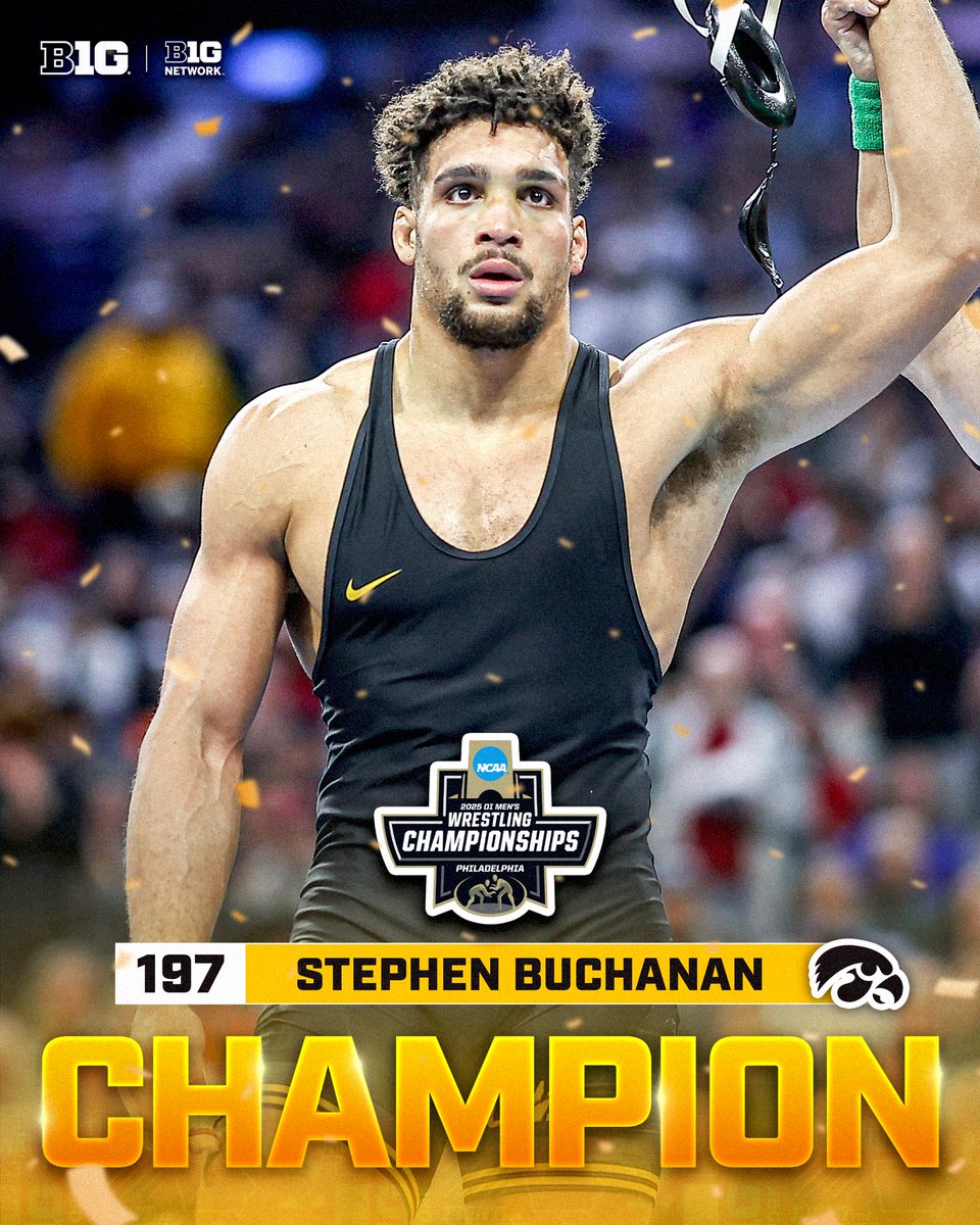 Big Ten Wrestling (@b1gwrestling) on Twitter photo A Hawkeye National Champion ๐ฅ
Stephen Buchanan of <a href="/Hawks_Wrestling/">Iowa Hawkeye Wrestling</a> secures the #NCAAWrestling title at 197 lbs ๐ค
#B1GWrestling A Hawkeye National Champion ๐ฅ
Stephen Buchanan of <a href="/Hawks_Wrestling/">Iowa Hawkeye Wrestling</a> secures the #NCAAWrestling title at 197 lbs ๐ค
#B1GWrestling