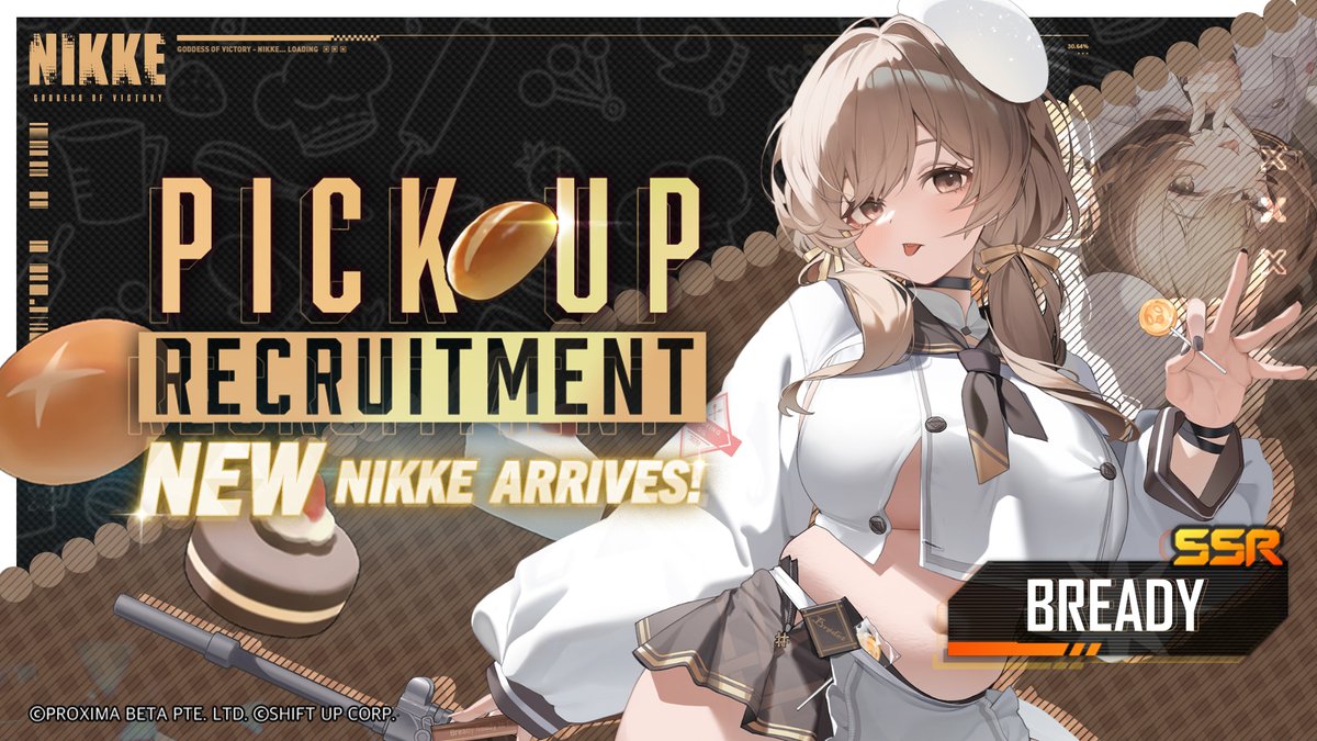 NIKKE_en's tweet image. 【Pick Up Recruitment Notice】

A Nikke who tastes and analyzes food - 「Bready」 Pick Up recruitment is coming soon~

「Bready」 Pick Up recruitment begins simultaneously!

Stay tuned!

#NIKKE
#Bready