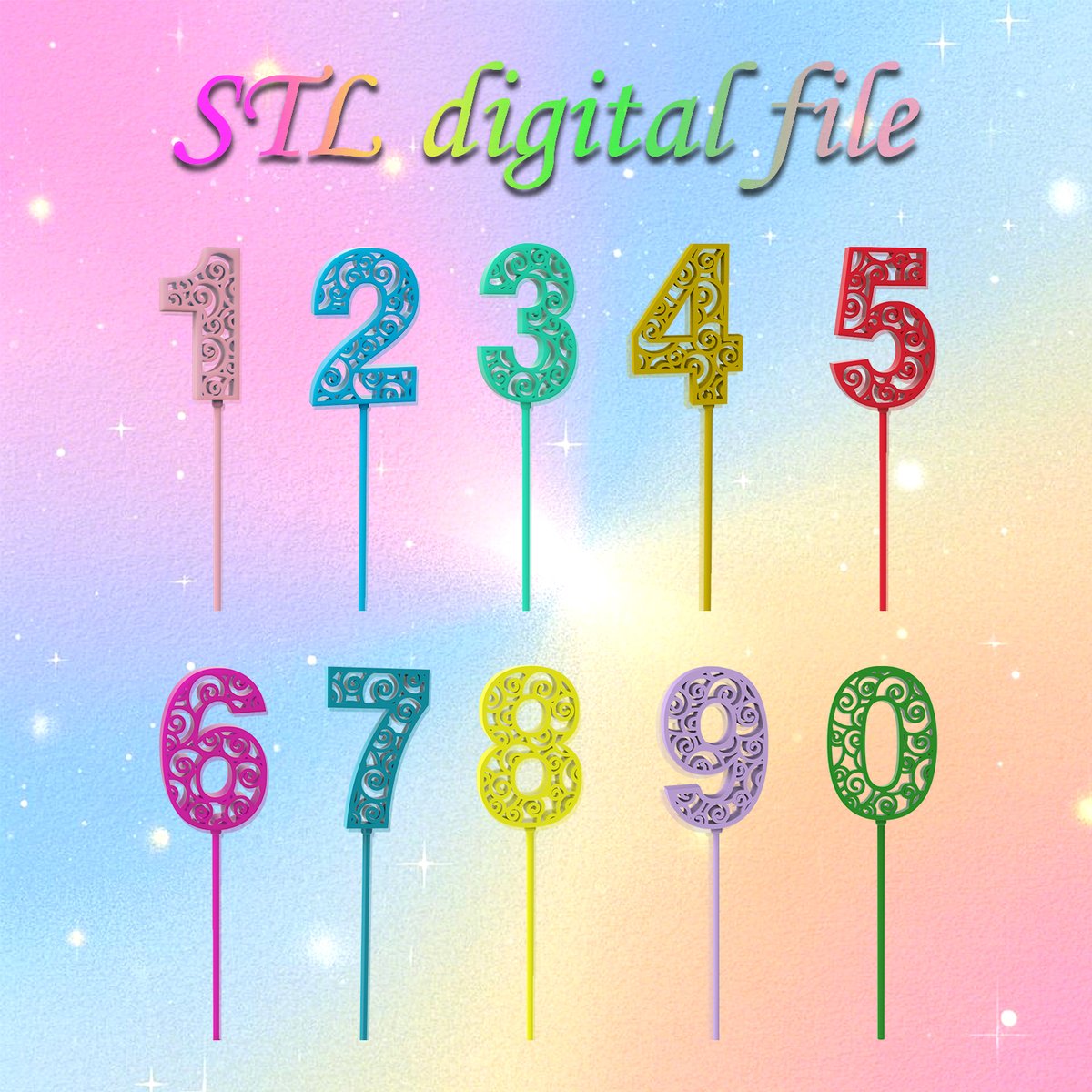 Design7thDim's tweet photo. Elegant Hollow-Out Birthday Cake Number Toppers 3D STL File - 3D Printable Cake Decor for Party, Anniversary, Custom Event  https://t.co/9nKJGxEm1K #3dprinting #birthdaycaketopper #cakedecoration #3dprintfile #stlfile #birthdaydecor #partysupply #customtopper #caketopper https://t.co/SsmXi54Ab7