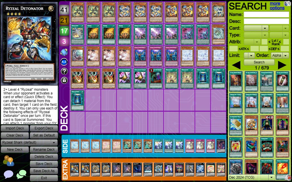 Hey everyone! I snuck in as the 8th seed today playing a case tournament playing Shark Ryzeal! Had a very hot start to the tournament but unfortunately the back half didn't go as well as I hoped. 
R1 Ryzeal 2-1
R2 Maliss 2-1
R3 BE 2-0
R4 BE 0-2
R5 FS Ryzeal 0-2
T8 BE 0-2