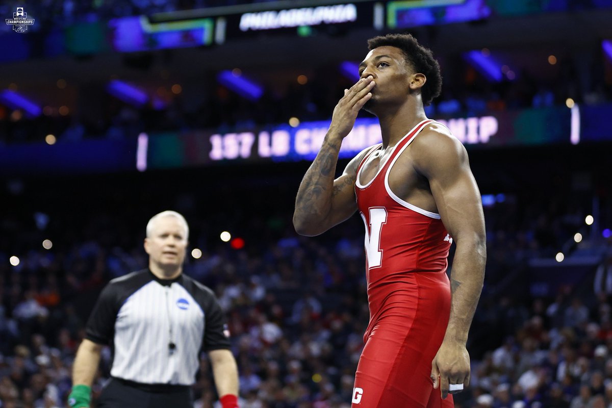 NCAAWrestling's tweet photo. Time to celebrate ⏰ 

#NCAAWrestling x @HuskerWrestling https://t.co/8B38frc72G