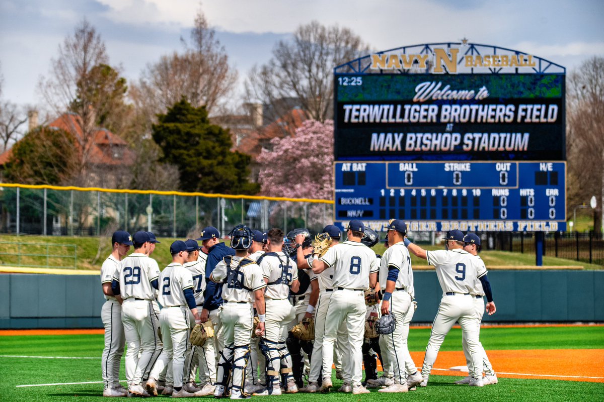 NavyBaseball's tweet image. A bomb-tastic day in Annapolis.

#GoNavy | @PatriotLeagueHQ
