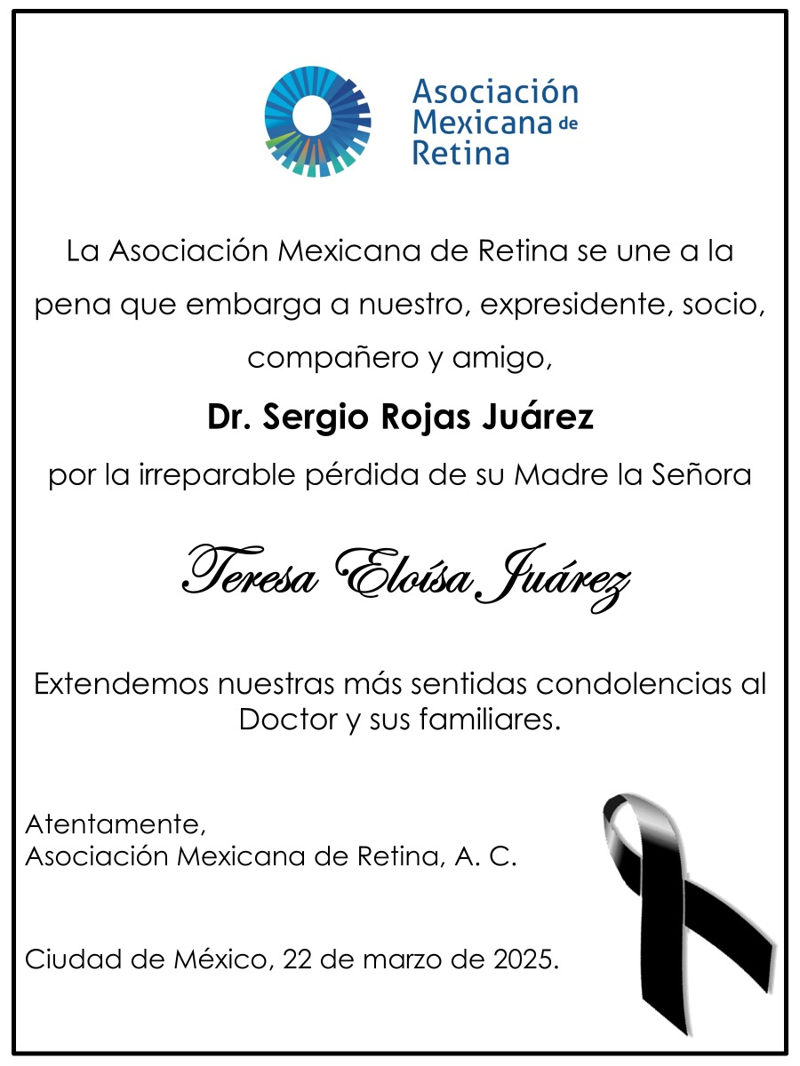 Extendemos nuestras más sentidas condolencias al doctor y sus familiares 

#AMR #ReunionAnualdeRetina #OftalmologosdeRetina #retina #retinologos