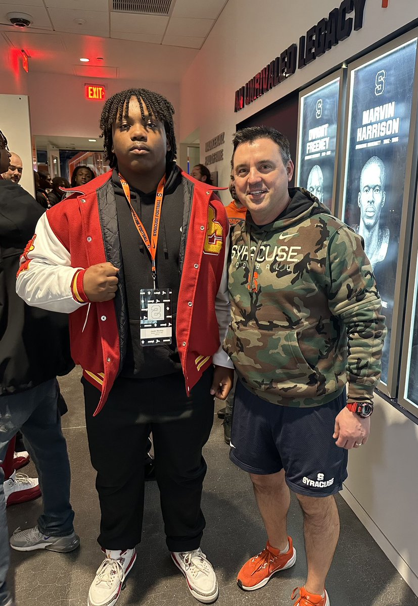 Had a great visit at Syracuse today! Thank you to the coaching staff for an amazing visit!

<a href="/CuseFootball/">Syracuse Football</a> @RivalsCuseCK <a href="/FranBrownCuse/">Fran Brown</a> <a href="/Coach_E_Rob/">Coach E. Rob</a>  <a href="/CoachNickWill/">Nick Williams</a> <a href="/CoachNunz/">Nunzio Campanile</a> <a href="/5StarFBRecruits/">5 Star Football Recruiting</a> <a href="/bccoachvito/">Vito Campanile</a> <a href="/Mr_Carter57/">Coach Carter</a> <a href="/BergenCathFBall/">Bergen Catholic Football</a>