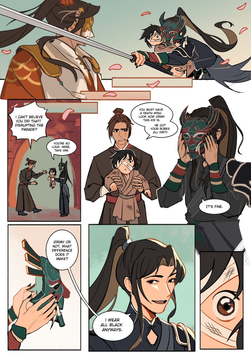 The ghost who caught a ghost - a Mu Qing catches Hua Cheng comic (1/2)
#tgcf