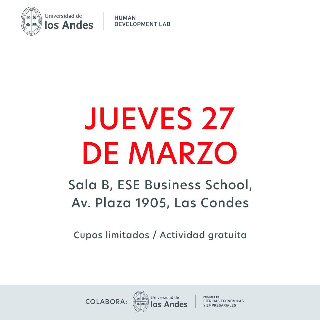 UANDES (@uandes) on Twitter photo Este jueves 27 de marzo no se pierdan el seminario sobre financiamiento estudiantil organizado por el <a href="/hdl_uandes/">Human Development Lab</a> con Harald Beyer, Loreto Cox <a href="/GobiernoUC/">Escuela de Gobierno UC</a>, Nicholas Barr, <a href="/LSEnews/">LSE</a>, Victor Orellana, Sergio Bitar, 👉 bit.ly/4ktkoqI
📅 27 de marzo
⏰ 08:30 hrs
📍 UANDES Este jueves 27 de marzo no se pierdan el seminario sobre financiamiento estudiantil organizado por el <a href="/hdl_uandes/">Human Development Lab</a> con Harald Beyer, Loreto Cox <a href="/GobiernoUC/">Escuela de Gobierno UC</a>, Nicholas Barr, <a href="/LSEnews/">LSE</a>, Victor Orellana, Sergio Bitar, 👉 bit.ly/4ktkoqI
📅 27 de marzo
⏰ 08:30 hrs
📍 UANDES