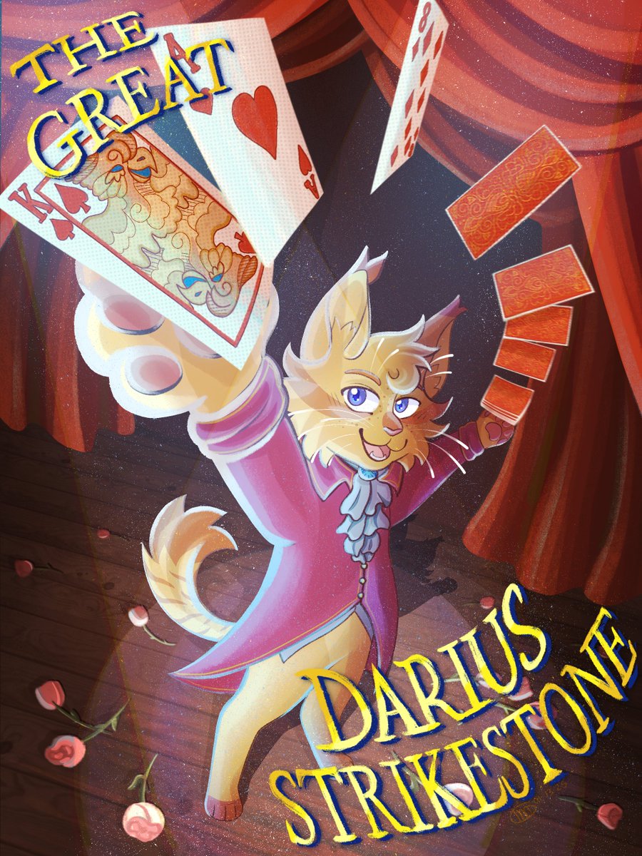 patchworktail's tweet image. introducing the ONE, the ONLY, the GREAT DARIUS STRIKESTONE! ✨🪄🌹

#illustration #oc #waywardtowilds