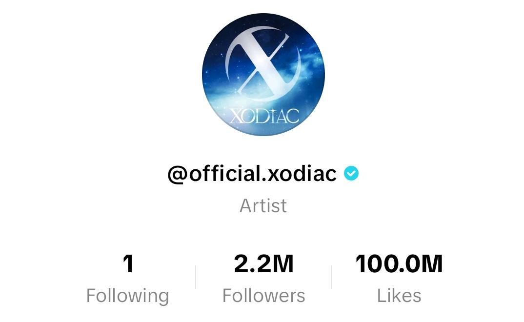 XODIACHART's tweet photo. @XODIACOfficial TikTok account reaches 100M likes 

#XODIAC https://t.co/oWitMNLy9x