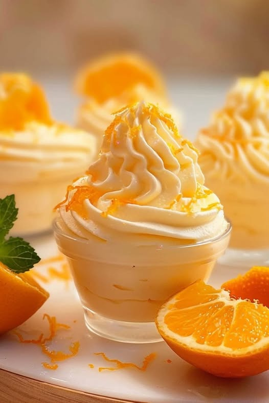ann_ann886's tweet image. Zesty &amp;amp; Creamy Orange Mousse Cups