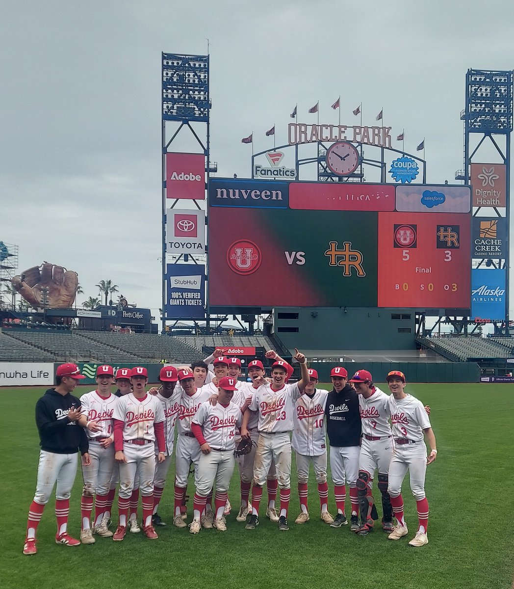 University high wins 5-3 vs. Head Royce at Oracle today! Great win for our Red Devils team! We are now 8-1 on the season and open up BCL play next week! <a href="/RunninRedDevils/">UHS Athletics</a> #BaseBall