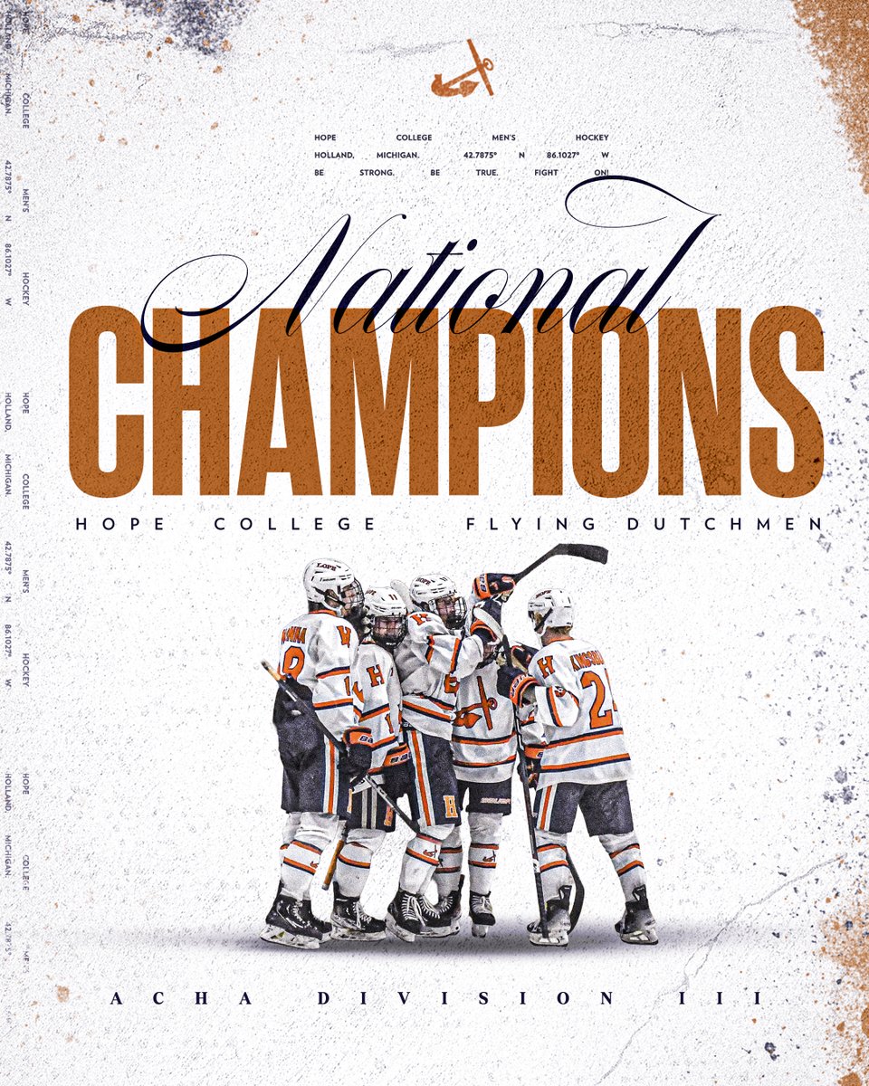 Hope College Athletics (@hopeathletics) on Twitter photo VICTORY! Hope 6, Air Force 3. <a href="/HopeHockey/">Hope College Hockey</a> scores five third-period goals Saturday night in St. Louis to capture the fourth <a href="/ACHAMensD3/">ACHA Men's D3</a> national title in <a href="/HopeCollege/">Hope College</a> history. The Flying Dutchmen finish their final <a href="/ACHAHockey/">ACHA Hockey</a> Division 3 campaign with a 35-4-1 record; they're VICTORY! Hope 6, Air Force 3. <a href="/HopeHockey/">Hope College Hockey</a> scores five third-period goals Saturday night in St. Louis to capture the fourth <a href="/ACHAMensD3/">ACHA Men's D3</a> national title in <a href="/HopeCollege/">Hope College</a> history. The Flying Dutchmen finish their final <a href="/ACHAHockey/">ACHA Hockey</a> Division 3 campaign with a 35-4-1 record; they're