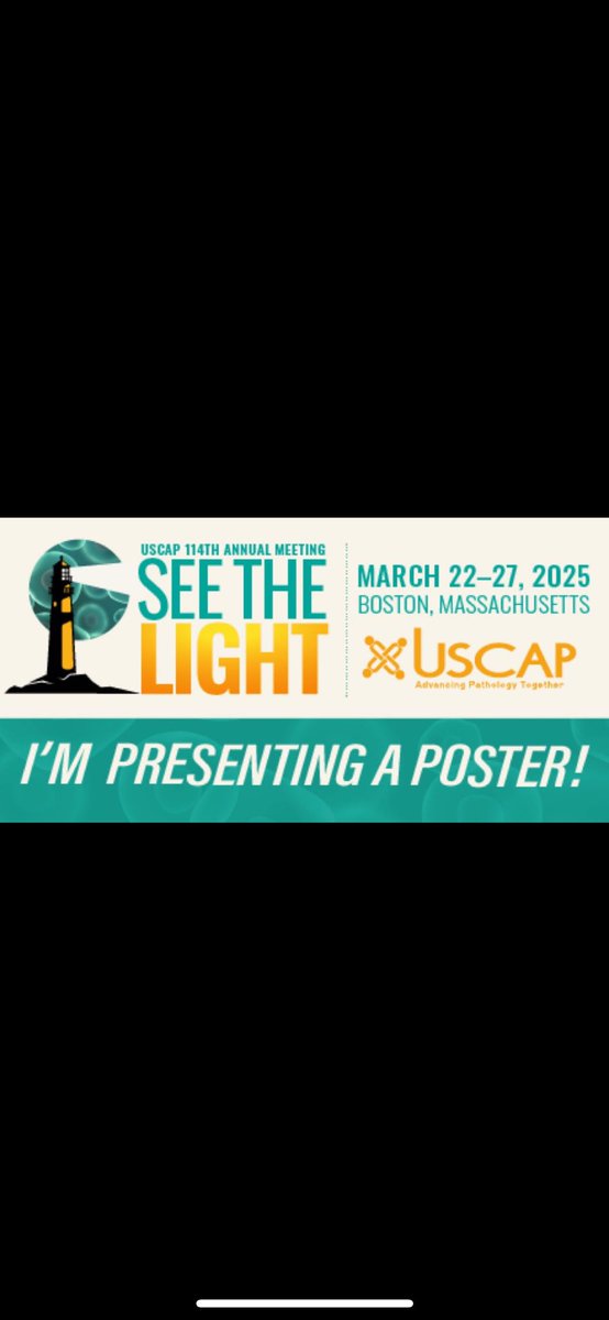Claresh99's tweet image. Very excited to present a poster at USCAP 2025!

Session: Wednesday 1:00-4:00 PM
Poster number: 52
Title: Prevalence of Molecular Alterations in Fine Needle Aspirations of Follicular Neoplasms: An Institutional Experience 

#USCAP #USCAP2025