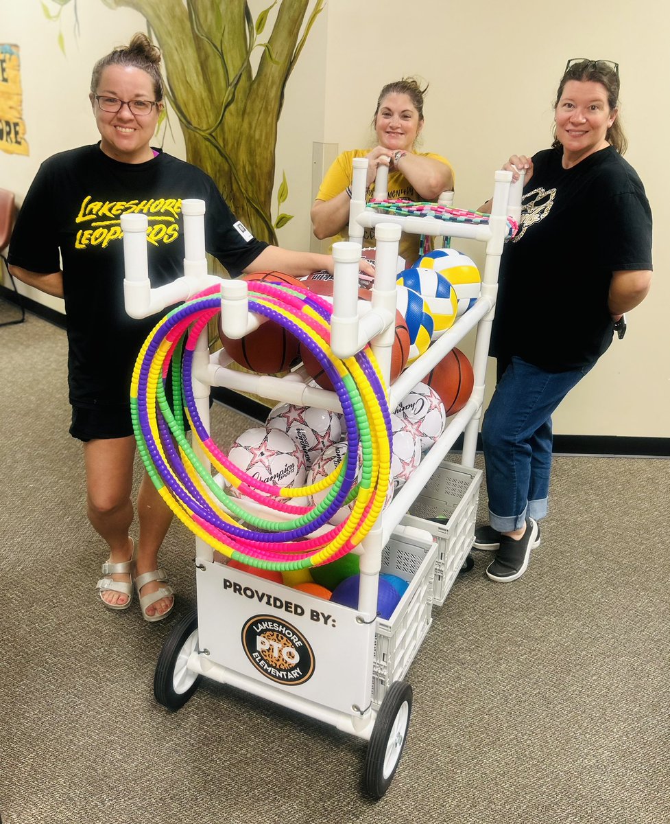 Thank you <a href="/LSELeopardsPTO/">Lakeshore Elementary PTO</a> for the recess carts!! Students are so excited about the new equipment ⚽️🏸⛹🏾‍♀️