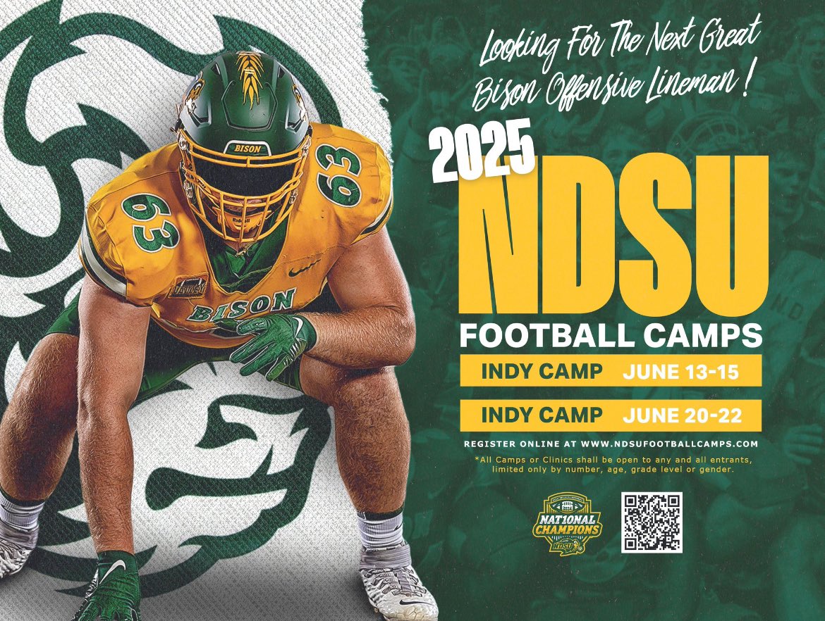 Grateful to receive an camp invite from <a href="/DavidWienke15/">David Wienke</a> and <a href="/NDSUathletics/">NDSU Athletics</a> <a href="/NDSU/">North Dakota State University</a>
<a href="/CoachBHood/">Braden Hood</a> <a href="/RickeyBrownJr3/">Coach B, CWPC, CSAC</a>
<a href="/Jay_wright4/">Jarius Wright</a> <a href="/SHBearsFB/">Sylvan Hills Bears Football</a>