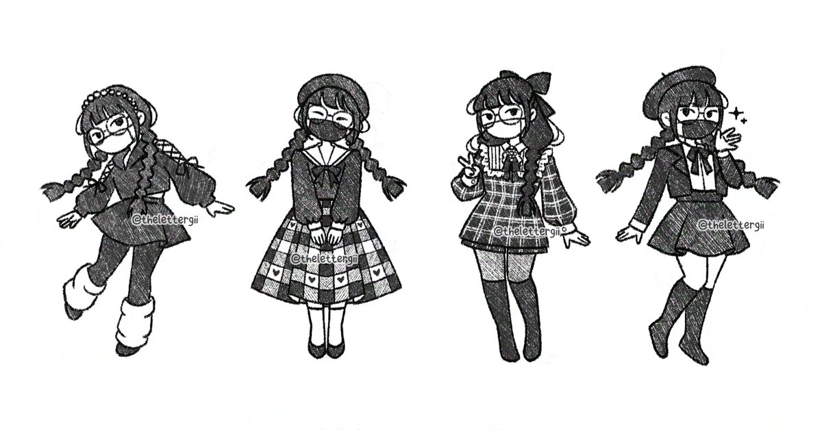 thelettergii's tweet image. All of my black + white outfits this week for #GDC2025! I'm a senior data scientist who worked in AAA gaming for 7 years, and I'm currently making a cafe game with fancy tea parties + high fashion ladies!

If you saw me at GDC, let me know! #WhatAGameDevLooksLike