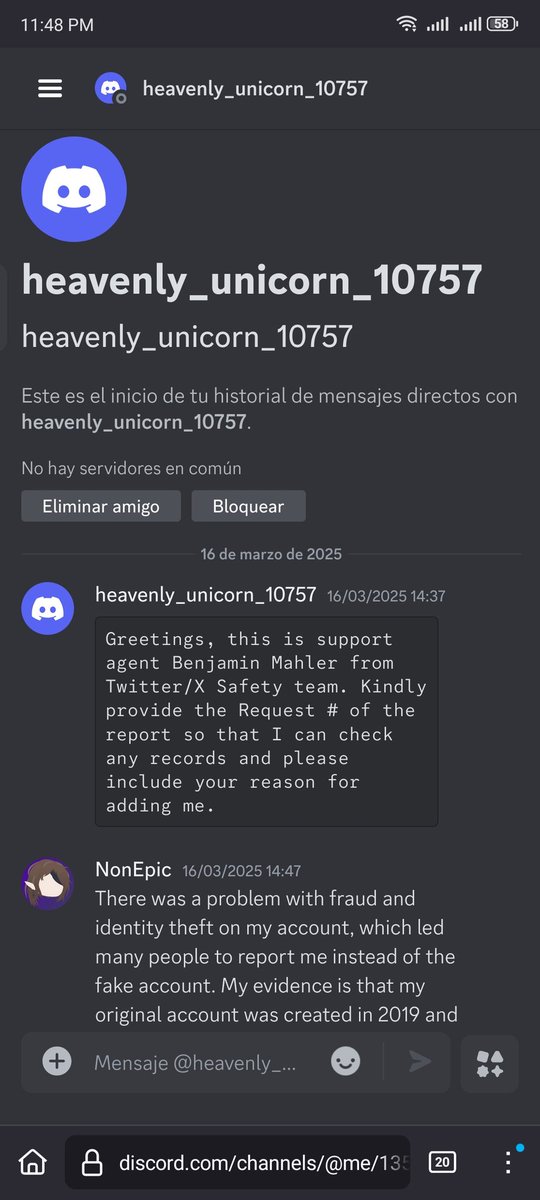 KrosAndKris's tweet photo. @UwU_Kris_Tv por lo que investigue, esa persona realmente existe!, y por su verificación, se ve que es un trabajador de la plataforma aunque, dudo que su trabajo sea el de quitar advertencias de ban a las cuentas como a mi se me presentó en su cuenta de Discord que, parece que ya la borro https://t.co/3hsiyF6e3s
